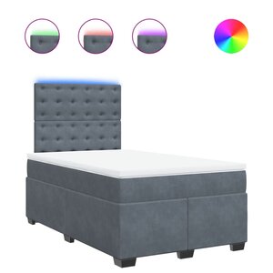 vidaXL Sommier à lattes de lit et matelas gris foncé 120x190cm velours