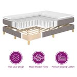 vidaXL Lit à Ressorts avec matelas Taupe 90 x 200 cm tissu