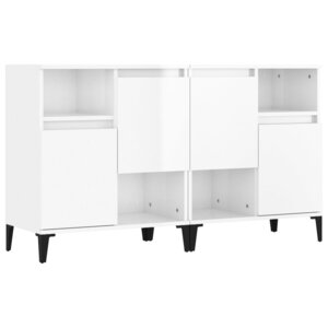 vidaXL Buffets 2 Pièces blanc brillant 60x35x70 cm bois d'ingénierie