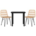 vidaXL Ensemble à manger de jardin 3 Pièces Résine tressée