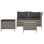 Salon de jardin meuble d'extérieur ensemble de mobilier 3 pièces avec coussins gris résine tressée 02_0015978