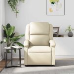 vidaXL Fauteuil inclinable Crème Similicuir