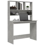 vidaXL Bureau avec étagères Gris béton 102x45x148 cm Bois d'ingénierie