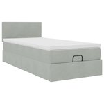 vidaXL Cadre de lit ottoman et matelas gris clair 90x190 cm velours