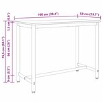 vidaXL table Chêne noir 100 x 50 x 76 5 cm Bois d'ingénierie et acier