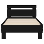 vidaXL Cadre de lit avec tête de lit et lumières LED noir 75x190 cm