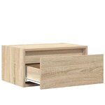 vidaXL Table de chevet murale avec lumières LED chêne sonoma