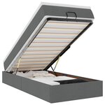 vidaXL Cadre de lit ottoman avec matelas gris foncé 90x200 cm tissu