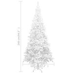 vidaXL Sapin de Noël artificiel L 240 cm Blanc