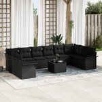 Set de Canapé de Jardin vidaXL 11 Pièces avec Coussins Beige Rotin Poly