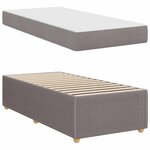 vidaXL Cadre de lit avec matelas avec matelas Taupe 100 x 200 cm tissu