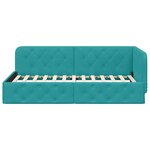vidaXL Cadre de lit d'angle Turquoise 90 x 190 cm Velours
