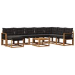 vidaXL Ensemble de canapés d'extérieur 9 pc Naturel et noir