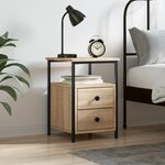 vidaXL Table de chevet chêne sonoma 34x35 5x50 cm bois d'ingénierie