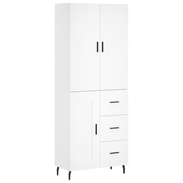 vidaXL Buffet haut Blanc 69 5x34x180 cm Bois d'ingénierie