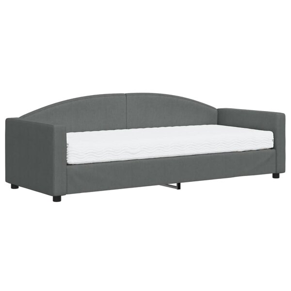vidaXL Lit de jour avec matelas gris foncé 80x200 cm tissu