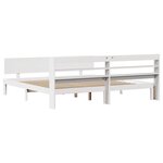 vidaXL Cadre de lit et tête de lit blanc 200x200 cm bois de pin massif