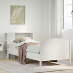 vidaXL Lit bibliothèque sans matelas blanc 100x200 cm bois pin massif