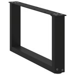 vidaXL Pieds de table basse en U  2 pièces  noir  70 x (30-31) cm  acier