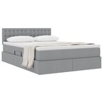 vidaXL Lit avec rangement et matelas Gris clair 140 x 190 cm