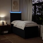 vidaXL Sommier à lattes de lit avec matelas Noir 90x190 cm Tissu