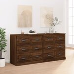 vidaXL Buffets 2 Pièces chêne marron bois d'ingénierie