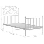 vidaXL Cadre de lit sans matelas blanc métal 90x200 cm