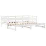 vidaXL Lit de jour avec gigogne et tiroirs sans matelas blanc 80x200cm