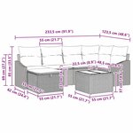 vidaXL Ensemble de canapé de jardin avec coussin 7 Pièces Noir