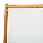 vidaXL Chaise pliable de plage bois d'eucalyptus et tissu blanc crème