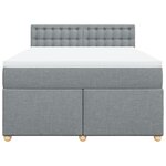 vidaXL Sommier à lattes de lit avec matelas Gris clair 140x200cm Tissu