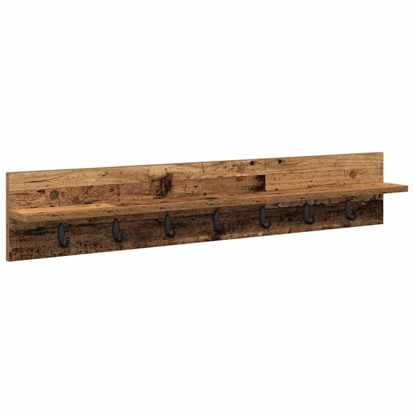 vidaXL Porte-manteau mural avec étagère Bois ancien 100 x 10.5 x 18 cm