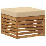 vidaXL Pouf d'Extérieur Bois d'Acacia Massif Naturel