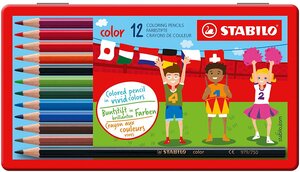 Boite métal de 12 Crayons de Couleur STABILO Color STABILO