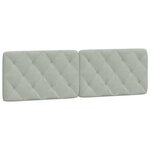 vidaXL Coussin de tête de lit gris clair 160 cm velours