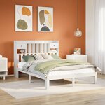 vidaXL Lit bibliothèque sans matelas blanc 140x200 cm bois pin massif