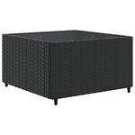 vidaXL Salon de jardin 7 Pièces avec coussins Noir Résine tressée