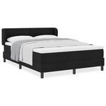Lit à ressorts vidaXL avec matelas Noir 140x190 cm en tissu