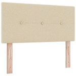 vidaXL Lit à ressorts avec matelas Crème 90 x 200 cm tissu