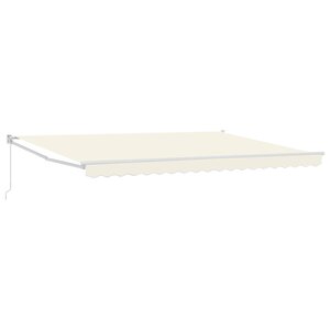vidaXL Auvent rétractable Crème 4 x 2 m 100  Polyester et Aluminium