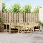vidaXL Ensemble de canapés d'extérieur 7 pc Blanc et Beige