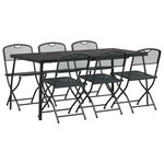 vidaXL Ensemble de meubles d'extérieur 7 Pièces Anthracite Fer et Acier