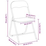 vidaXL Chaise pliante 2 Pièces Noir 48 x 44 x 78 cm Velours