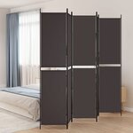 vidaXL Cloison de séparation 5 panneaux Marron 250x220 cm Tissu