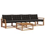 vidaXL Ensemble de canapés d'extérieur 5 pc Naturel et Noir