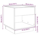 vidaXL Table de chevet avec LED infini sonoma gris 50x50x50 cm