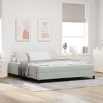 vidaXL Lit à ressorts avec matelas Gris clair 180 x 200 cm tissu