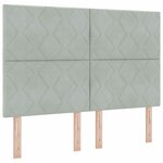 vidaXL Lit à Ressorts avec Matelas LED Gris clair 160 x 200 cm Velours
