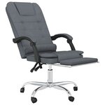 vidaXL Fauteuil de massage inclinable de bureau Gris foncé Velours