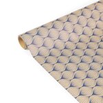Rouleau de papier kraft brut 5x0 35m motif feuilles bleues clairefontaine